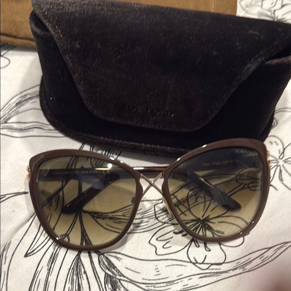 Tom Ford Brown Oversized Cat-Eye Sunglasses